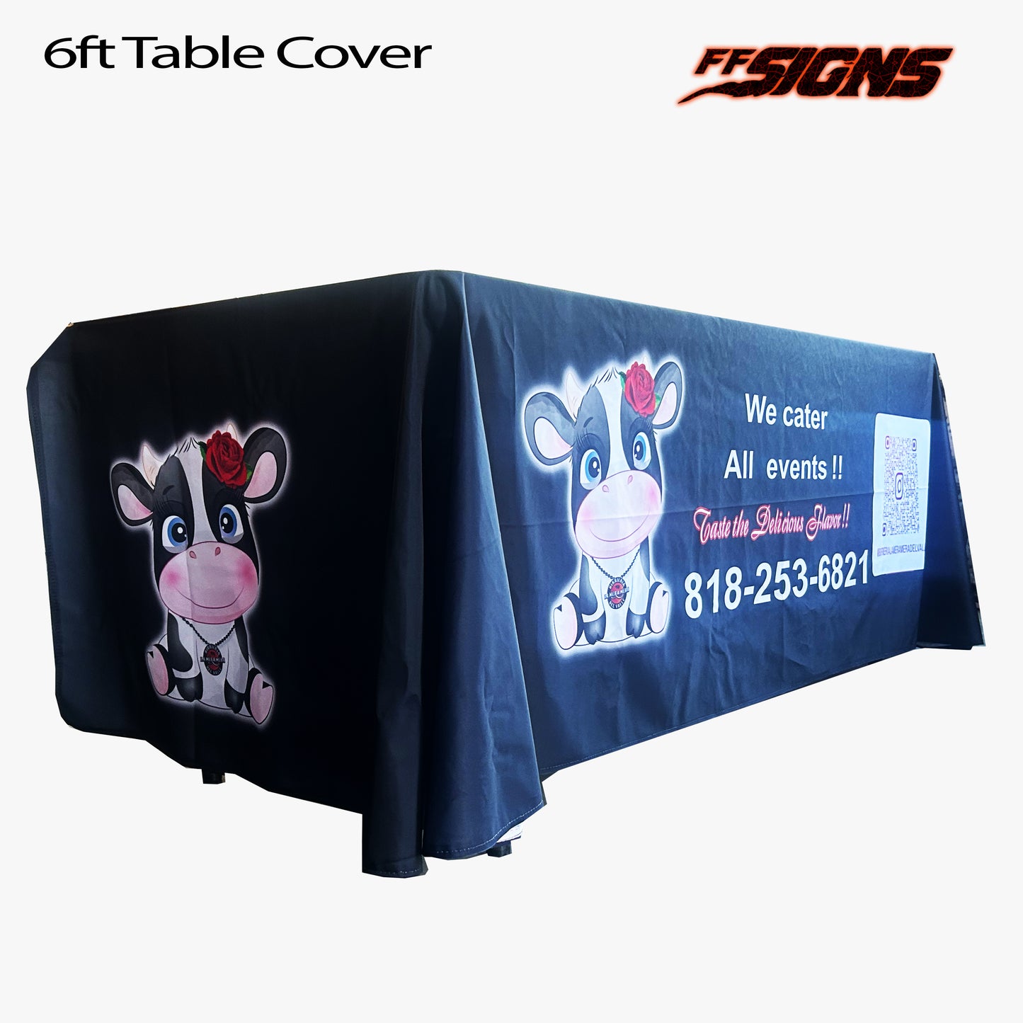 Funda de mesa personalizada, 3 lados: ¡Mejora tu stand!