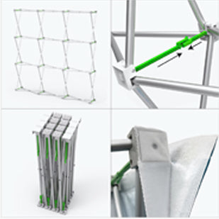 Pop Up Display Straight Velcro Fabric